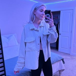 Cream ribbed jacket/shacket